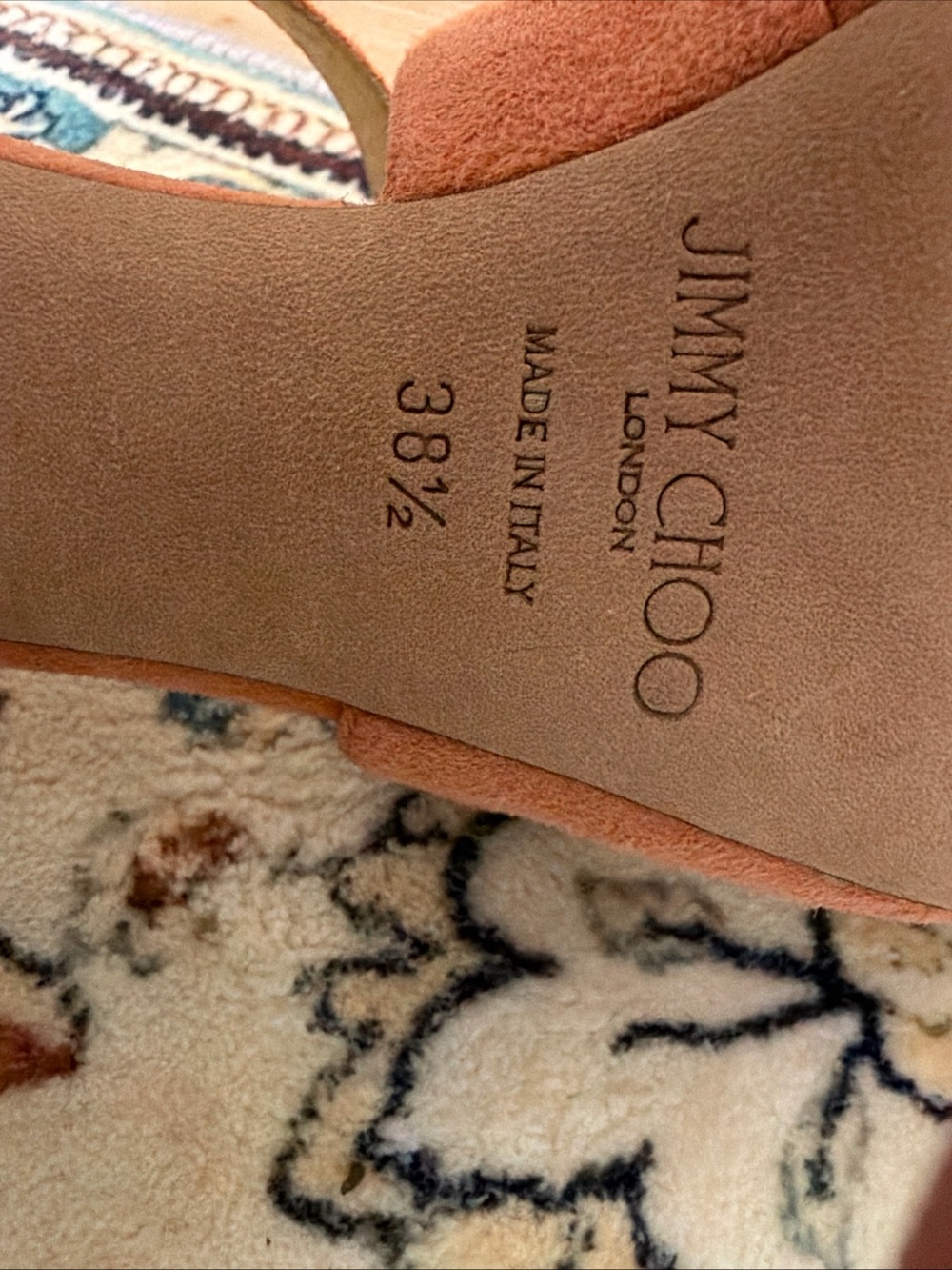 Jimmy Choo Women's Suede Ankle-Strap Sandals in Coral Emily 100 38.5 - Picture 12 of 13